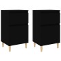 vidaxL Mesitas de noche negras 2 uds 40x35x70 cm by , Nightstands - Ref: Foro24-819695, Price: 82,86 €, Discount: %