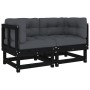 Sofás esquineros con cojines 2 uds madera maciza de pino negro von , Modulare Sofas für den Außenbereich - Ref: Foro24-825454...