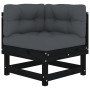 Sofás esquineros con cojines 2 uds madera maciza de pino negro von , Modulare Sofas für den Außenbereich - Ref: Foro24-825454...