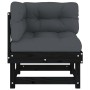 Sofás esquineros con cojines 2 uds madera maciza de pino negro von , Modulare Sofas für den Außenbereich - Ref: Foro24-825454...