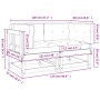 Sofás esquineros con cojines 2 uds madera maciza de pino negro von , Modulare Sofas für den Außenbereich - Ref: Foro24-825454...