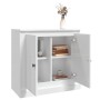 Aparador madera contrachapada blanco brillante 70x35,5x67,5 cm de , Aparadores - Ref: Foro24-816186, Precio: 75,49 €, Descuen...