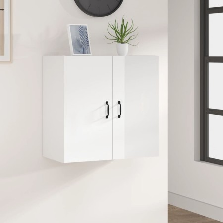 Armario pared madera contrachapada blanco brillo 60x31x60 cm von , Schließfächer und Lagerschränke - Ref: Foro24-812903, Prei...