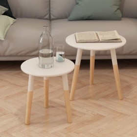 Set de mesas auxiliares 2 unidades madera maciza de pino blanco by , Side tables - Ref: Foro24-244734, Price: 64,95 €, Discou...