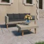 2-teiliges Gartenmöbel-Set und beige synthetische Rattankissen von vidaXL, Gartensets - Ref: Foro24-3059330, Preis: 261,06 €,...