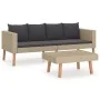 2-teiliges Gartenmöbel-Set und beige synthetische Rattankissen von vidaXL, Gartensets - Ref: Foro24-3059330, Preis: 261,06 €,...