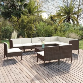 Set muebles de jardín 11 pzas y cojines ratán sintético marrón von , Gartensets - Ref: Foro24-3094451, Preis: 868,70 €, Rabat...