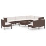 Set muebles de jardín 11 pzas y cojines ratán sintético marrón von , Gartensets - Ref: Foro24-3094451, Preis: 868,70 €, Rabat...