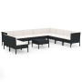 Set de muebles de jardín 11 pzas cojines ratán sintético negro by , Garden sets - Ref: Foro24-3094472, Price: 951,58 €, Disco...
