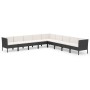 Set de muebles de jardín 9 pzas cojines ratán sintético negro by , Garden sets - Ref: Foro24-3094464, Price: 840,15 €, Discou...