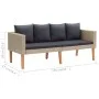 2-teiliges Gartenmöbel-Set und beige synthetische Rattankissen von vidaXL, Gartensets - Ref: Foro24-3059330, Preis: 261,06 €,...