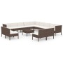 Set muebles de jardín 14 pzas y cojines ratán sintético marrón by , Garden sets - Ref: Foro24-3094487, Price: 1,00 €, Discoun...