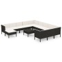 Set de muebles de jardín 13 pzas cojines ratán sintético negro by , Garden sets - Ref: Foro24-3094528, Price: 1,00 €, Discoun...