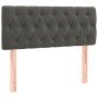 Cama box spring con colchón terciopelo gris oscuro 90x190 cm