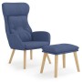 Sillón de relax con taburete tela azul by , Armchairs - Ref: Foro24-3097754, Price: 141,63 €, Discount: %