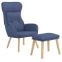 Sillón de relax con taburete tela azul by , Armchairs - Ref: Foro24-3097754, Price: 141,63 €, Discount: %