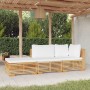 Juego muebles de jardín 3 piezas y cojines madera maciza teca de , Conjuntos de jardín - Ref: Foro24-3100905, Precio: 475,40 €