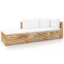 Juego muebles de jardín 3 piezas y cojines madera maciza teca von , Gartensets - Ref: Foro24-3100905, Preis: 489,17 €, Rabatt: %