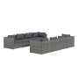 Set de muebles de jardín 9 pzas y cojines ratán sintético gris by , Garden sets - Ref: Foro24-3101517, Price: 1,00 €, Discoun...