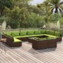 Set muebles de jardín 13 pzas y cojines ratán sintético marrón de , Conjuntos de jardín - Ref: Foro24-3102100, Precio: 1,00 €...