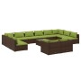 Set muebles de jardín 13 pzas y cojines ratán sintético marrón de , Conjuntos de jardín - Ref: Foro24-3102100, Precio: 1,00 €...
