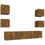 Set de muebles de TV 6 pzas madera contrachapada roble ahumado von , TV-Möbel - Ref: Foro24-3114259, Preis: 130,45 €, Rabatt: %