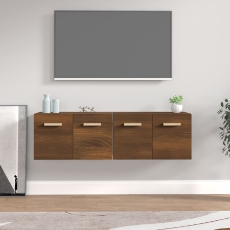 Armarios pared 2 uds contrachapada roble marrón 60x36,5x35cm von , Schließfächer und Lagerschränke - Ref: Foro24-3115635, Pre...