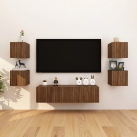 Muebles para TV de pared 8 uds roble marrón 30,5x30x30 cm by , TV Furniture - Ref: Foro24-3120325, Price: 158,50 €, Discount: %