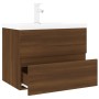 Mueble de baño con lavabo madera contrachapada marrón roble de , Tocadores de baño - Ref: Foro24-3152872, Precio: 205,32 €