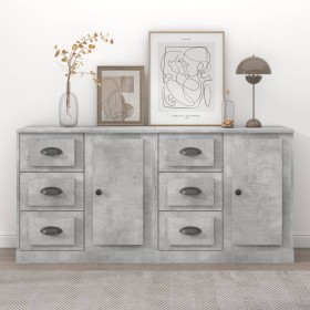 Aparadores 2 uds madera contrachapada gris hormigón de , Aparadores - Ref: Foro24-3185227, Precio: 207,06 €, Descuento: %
