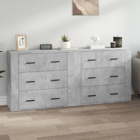 Aparadores 2 uds madera contrachapada gris hormigón von , Sideboards - Ref: Foro24-3185411, Preis: 188,51 €, Rabatt: %