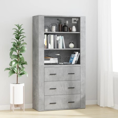 Aparador alto madera contrachapada gris hormigón by , Sideboards - Ref: Foro24-3185395, Price: 168,61 €, Discount: %