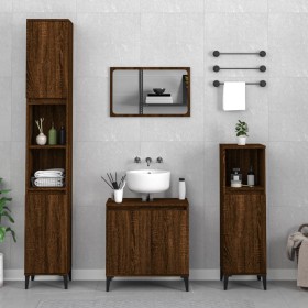 Set de muebles baño 3 pzas madera contrachapada roble marrón de , Muebles de baño - Ref: Foro24-3185596, Precio: 221,31 €, De...