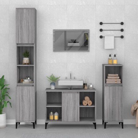 Set de muebles de baño 3 pzas madera contrachapada gris sonoma von , Badezimmermöbel - Ref: Foro24-3185627, Preis: 197,18 €, ...