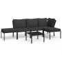 Juego de muebles de jardín 6 piezas acero con cojines gris by , Garden sets - Ref: Foro24-3187945, Price: 522,77 €, Discount: %