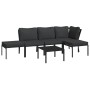 Juego de muebles de jardín 6 piezas acero con cojines gris by , Garden sets - Ref: Foro24-3187945, Price: 522,77 €, Discount: %