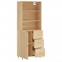 Aparador alto madera contrachapada color roble 69,5x34x180 cm by , Sideboards - Ref: Foro24-3189424, Price: 157,94 €, Discoun...