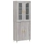 Aparador alto madera contrachapada gris sonoma 69,5x34x180 cm de , Aparadores - Ref: Foro24-3198199, Precio: 155,52 €, Descue...