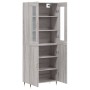 Aparador alto madera contrachapada gris sonoma 69,5x34x180 cm de , Aparadores - Ref: Foro24-3198199, Precio: 155,52 €, Descue...
