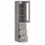 Aparador alto madera contrachapada gris Sonoma 34,5x34x180 cm de , Aparadores - Ref: Foro24-3199231, Precio: 116,87 €, Descue...
