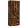 Aparador alto madera contrachapada roble ahumado 69,5x34x180 cm by , Sideboards - Ref: Foro24-3195832, Price: 172,63 €, Disco...
