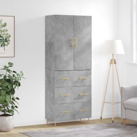 Aparador alto madera contrachapada gris hormigón 69,5x34x180 cm von , Sideboards - Ref: Foro24-3195839, Preis: 166,42 €, Raba...