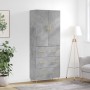 Aparador alto madera contrachapada gris hormigón 69,5x34x180 cm von , Sideboards - Ref: Foro24-3195839, Preis: 166,42 €, Raba...