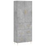 Aparador alto madera contrachapada gris hormigón 69,5x34x180 cm von , Sideboards - Ref: Foro24-3195839, Preis: 166,42 €, Raba...