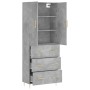 Aparador alto madera contrachapada gris hormigón 69,5x34x180 cm von , Sideboards - Ref: Foro24-3195839, Preis: 166,42 €, Raba...
