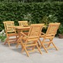 Juego de comedor para jardín 5 piezas madera maciza de teca von , Gartensets - Ref: Foro24-3155001, Preis: 507,87 €, Rabatt: %