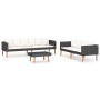 3-teiliges Gartenmöbel-Set und schwarze synthetische Rattankissen von vidaXL, Gartensets - Ref: Foro24-3059337, Preis: 442,86...