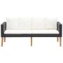 3-piece garden furniture set and black synthetic rattan cushions by vidaXL, Garden sets - Ref: Foro24-3059337, Price: 418,08 ...