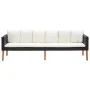 3-piece garden furniture set and black synthetic rattan cushions by vidaXL, Garden sets - Ref: Foro24-3059337, Price: 418,08 ...