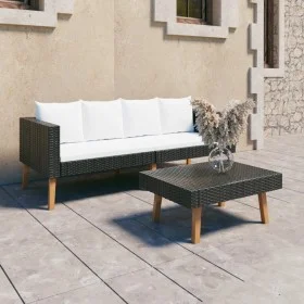 Garden furniture set 2 pieces and black synthetic rattan cushions by vidaXL, Garden sets - Ref: Foro24-3059336, Price: 218,71...